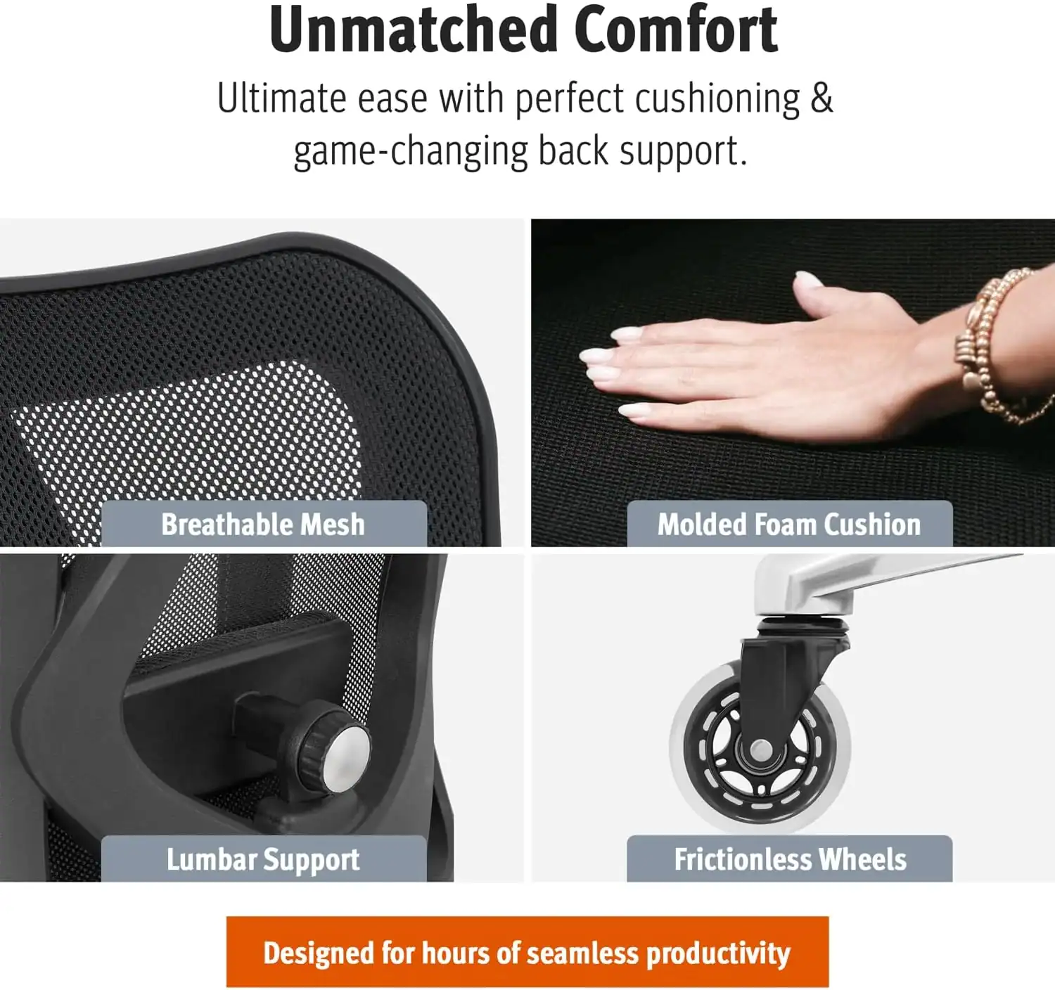 Swivel Ergonomic Chair with Backrest Swivel ergonomic office chair with contoured backrest for spinal alignment