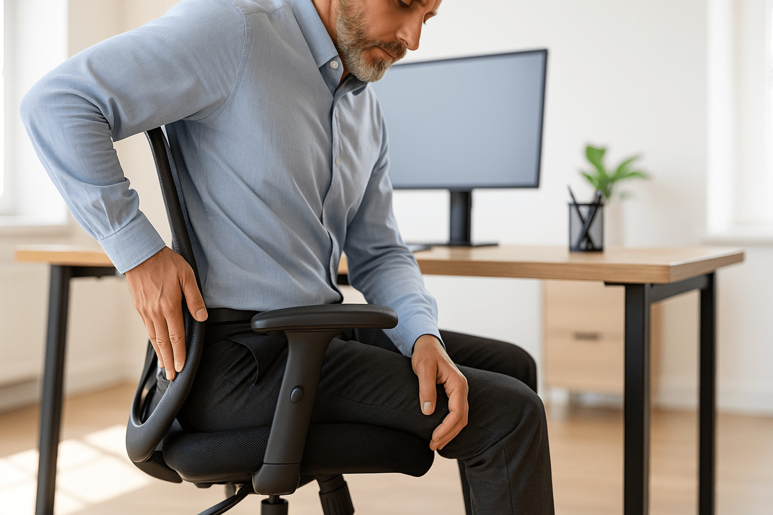 Affordable ergonomic office chair with adjustable lumbar support and mesh backrest Affordable ergonomic office chair with adjustable lumbar support and mesh backrest